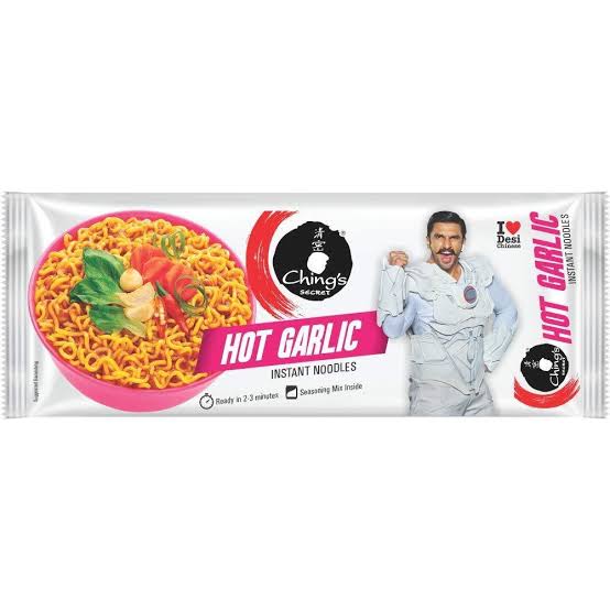 Ching's secret hot garlic instant flavour noodles