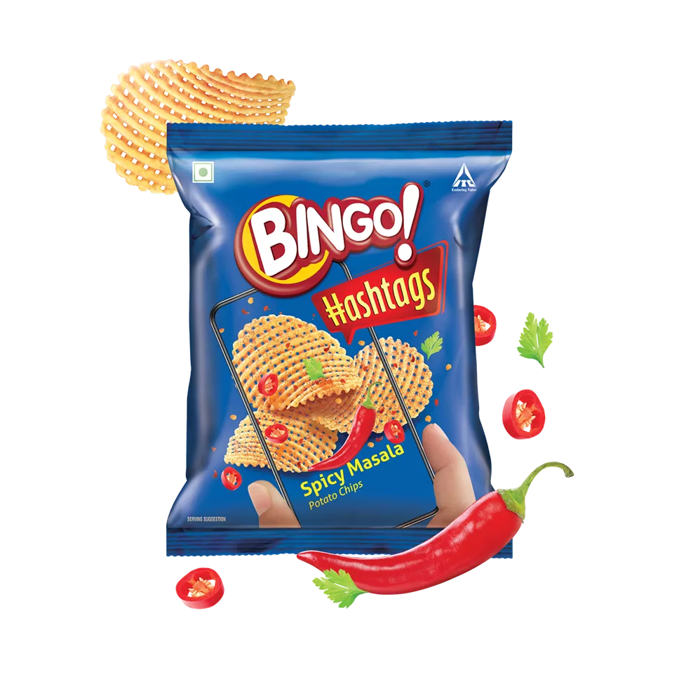 Bingo hashtags spicy potato chips