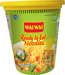 Wai wai ready to eat cup noodles