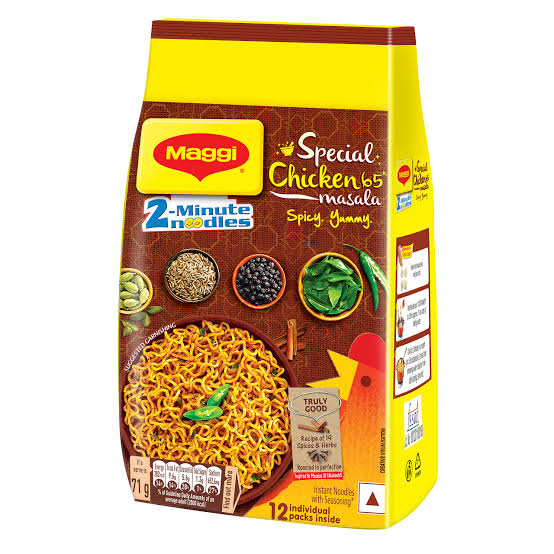Maggi 2 minutes instant special chicken 65 masala noodles