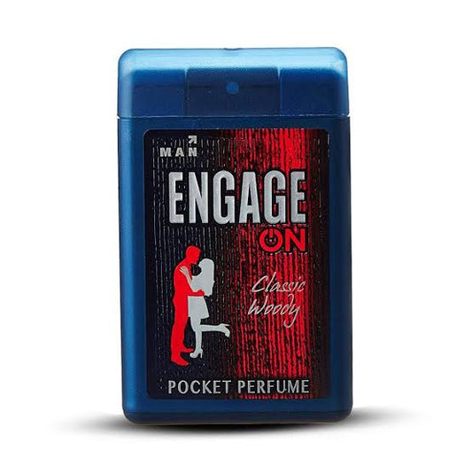 Engage on classic woody mens pocket perfume
