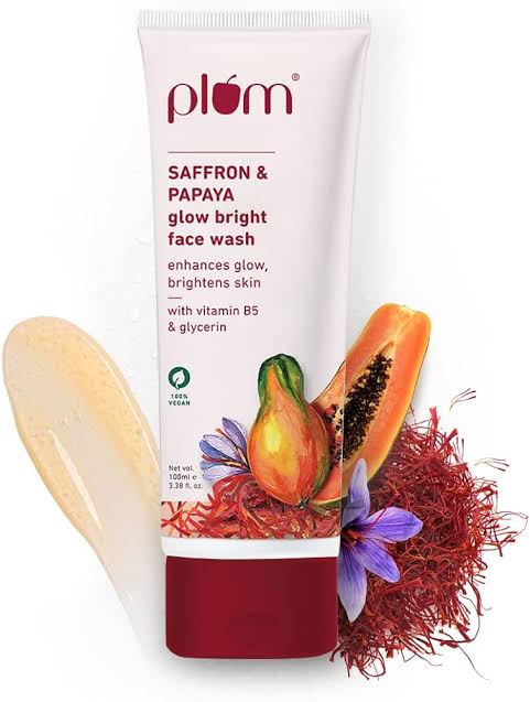 Plam saffron & papaya glow bright face wash