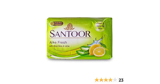 Santoor fresh skin aloe vera and lime soap